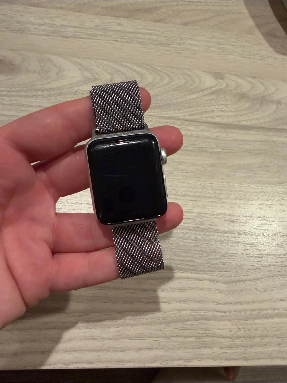 Stainless Steel Mesh Silver Milanese Loop Apple Watch Band